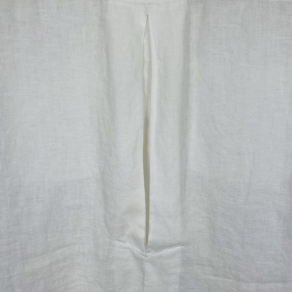 Lauren Alexandra 100% Linen Top Size 10 White Classic Button Up Boxy Beach - Picture 8 of 8